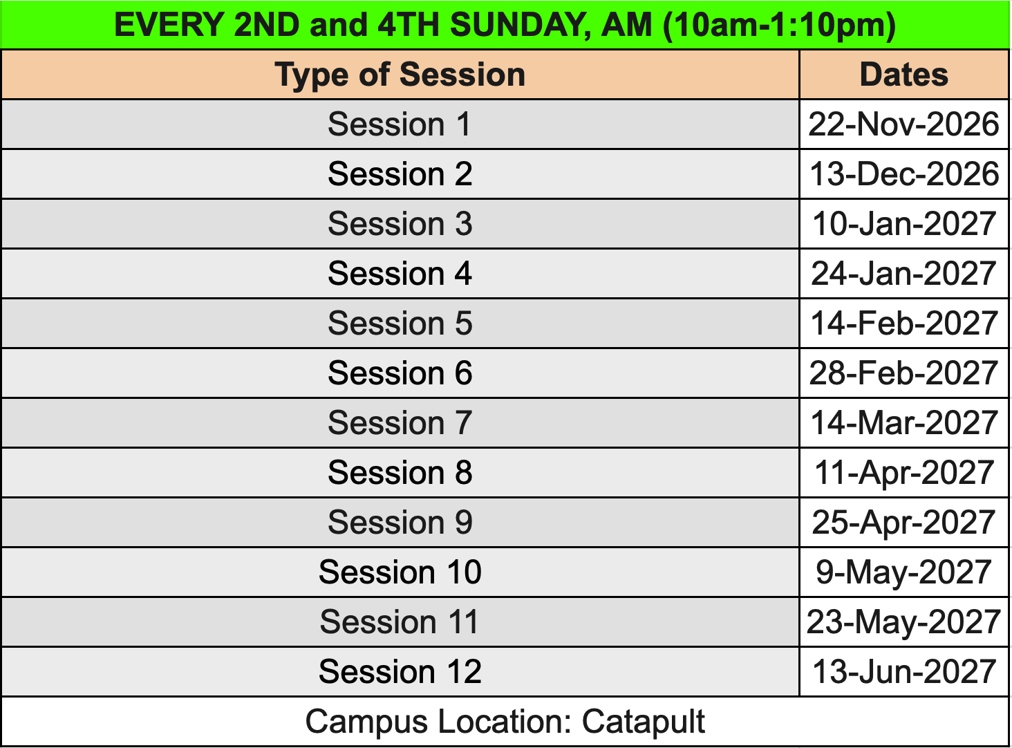 Improve Your English class schedule for 22 November 2026